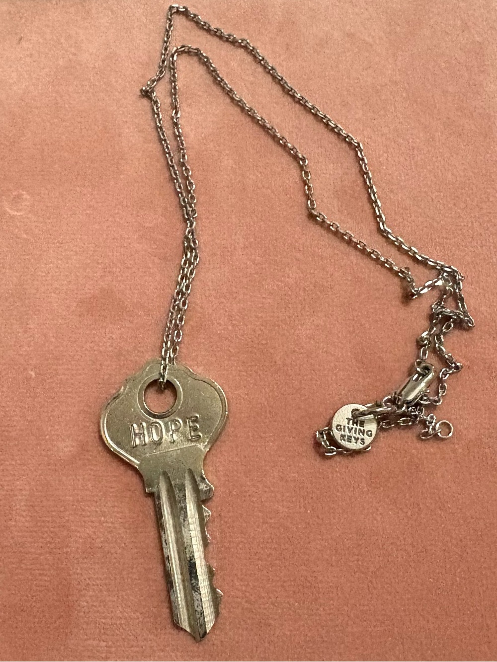 The Giving Keys Silver HOPE Key Necklace